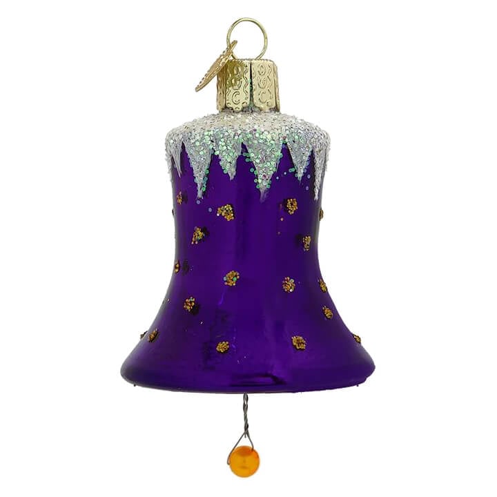 Purple Snowcapped Bell Ornament