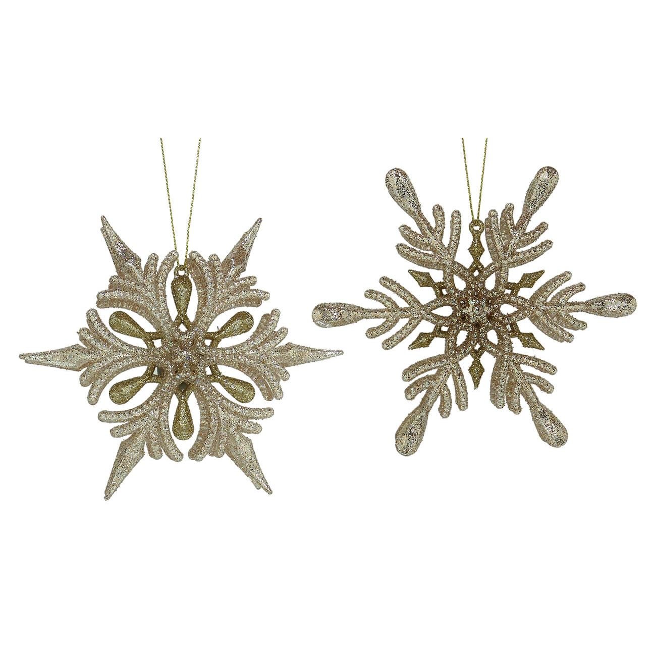 Glittery Snowflake Ornaments Set/2