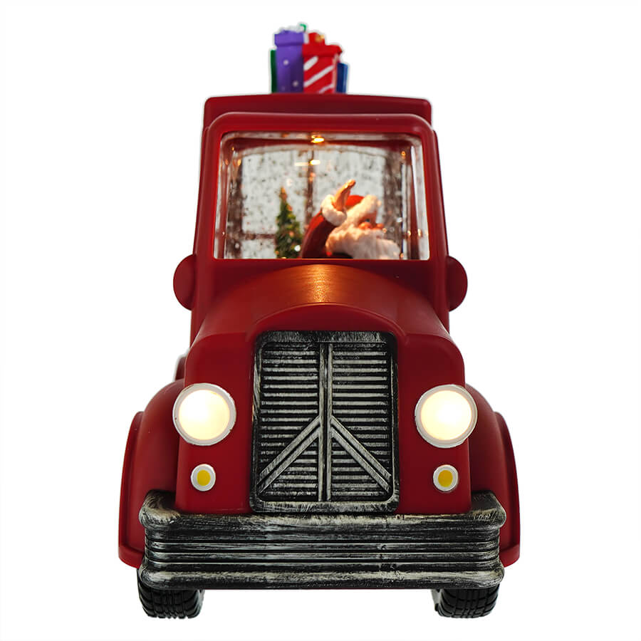 Lighted Santa & Elves Water Truck Lantern