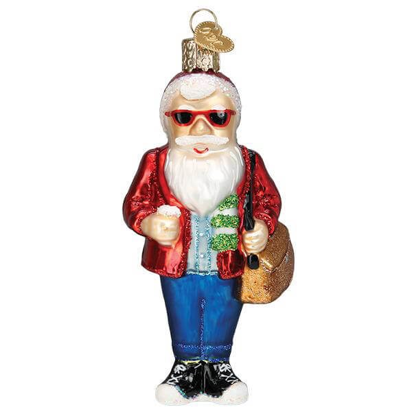 Hipster Santa Ornament