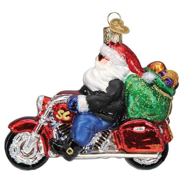 Biker Santa Ornament