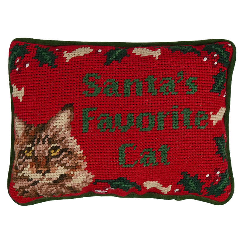 Santa's Favorite Cat Pillow
