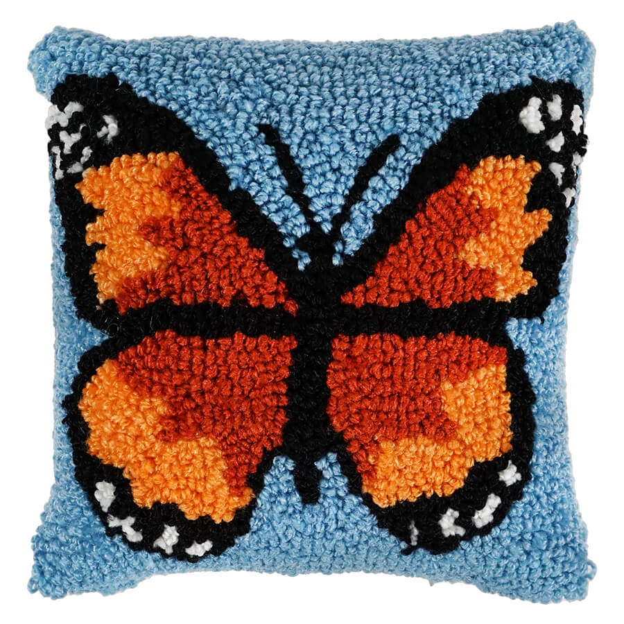 C+F Monarch Butterfly Hooked Pillow