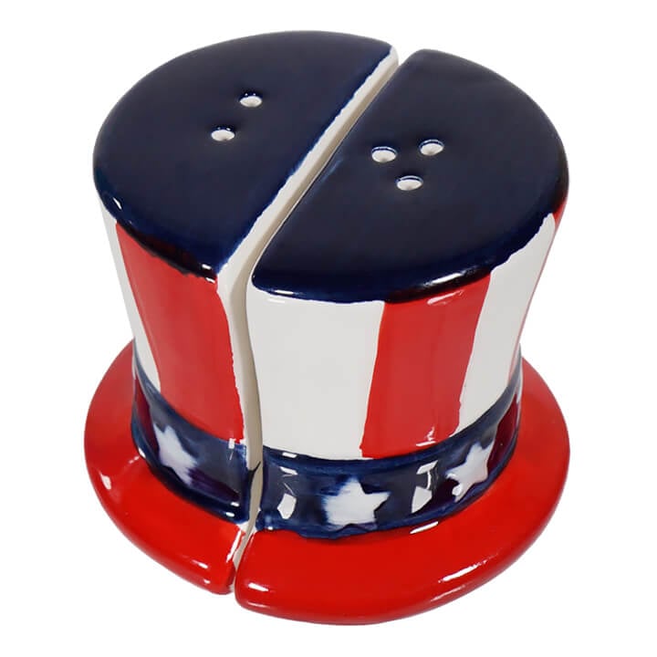 Uncle Sam Hat Salt & Pepper Shakers Set/2