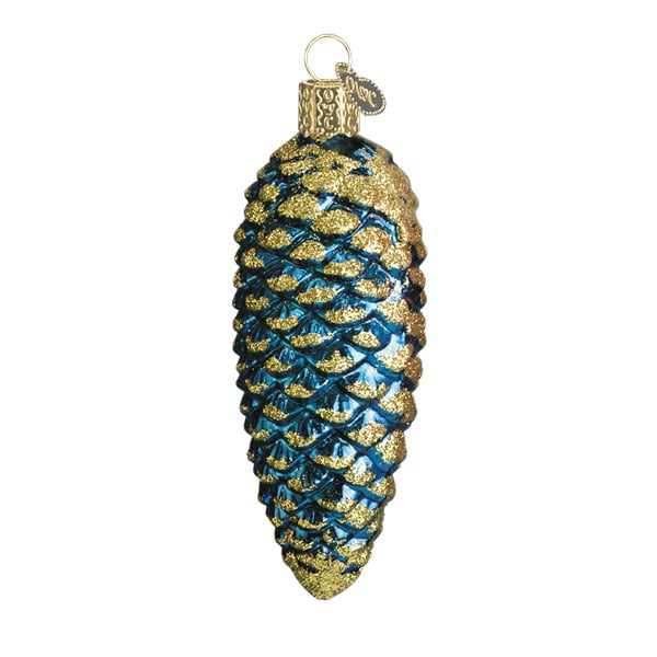 Shimmering Blue Cone Ornament