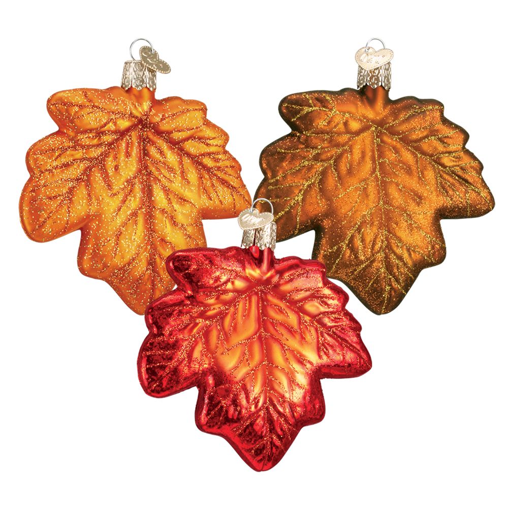 Maple Leaf Ornaments Set/3