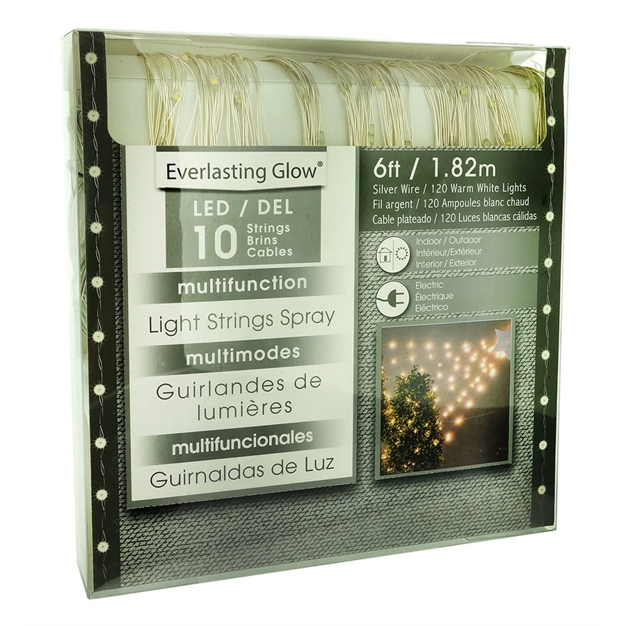 8.5-ft Plug-in Silver/Green Cord Outdoor String Light White-Light