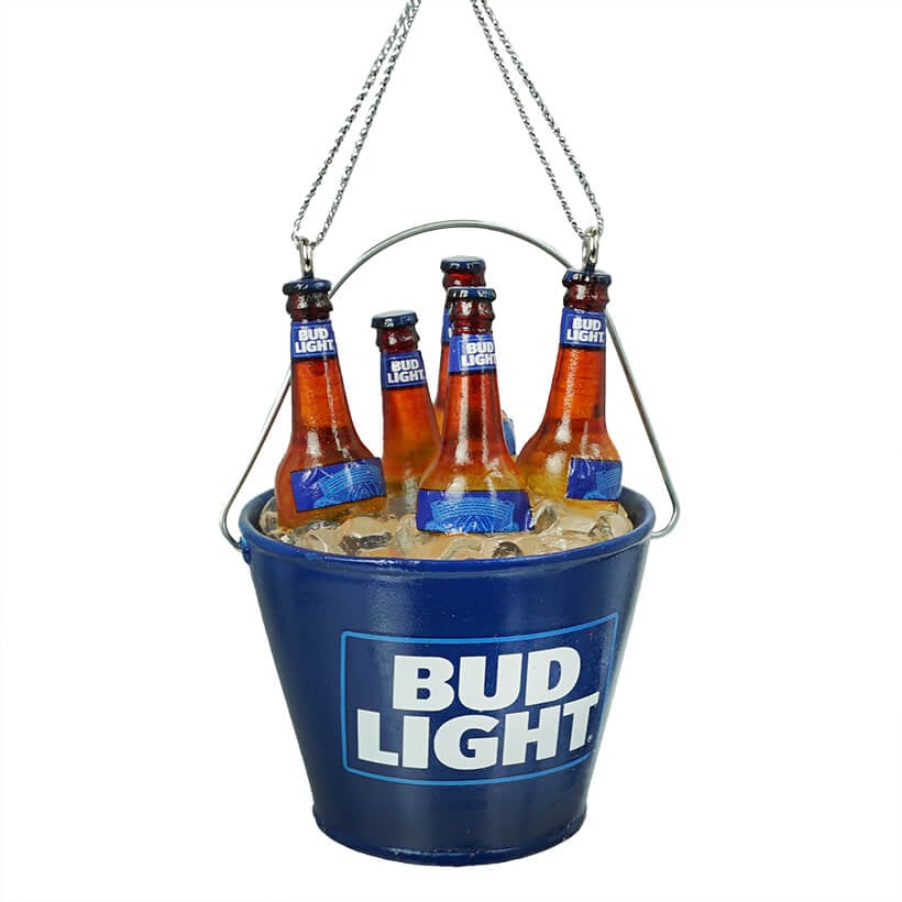 Bud Light Bottles in Ice Bucket Ornament