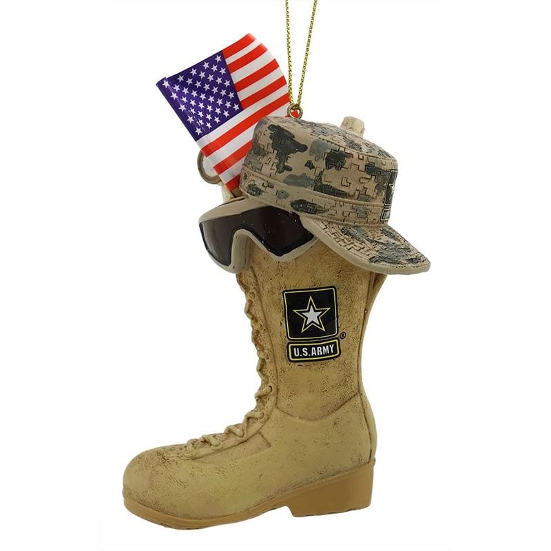 U.S. Army Boot with Flag Ornament