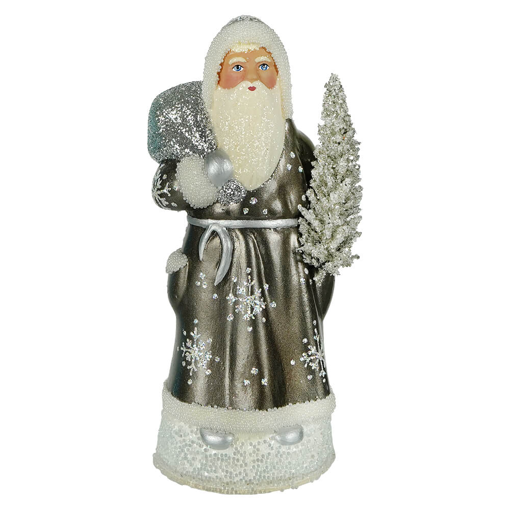 Ino Schaller Metallic Silver Snowflake Santa