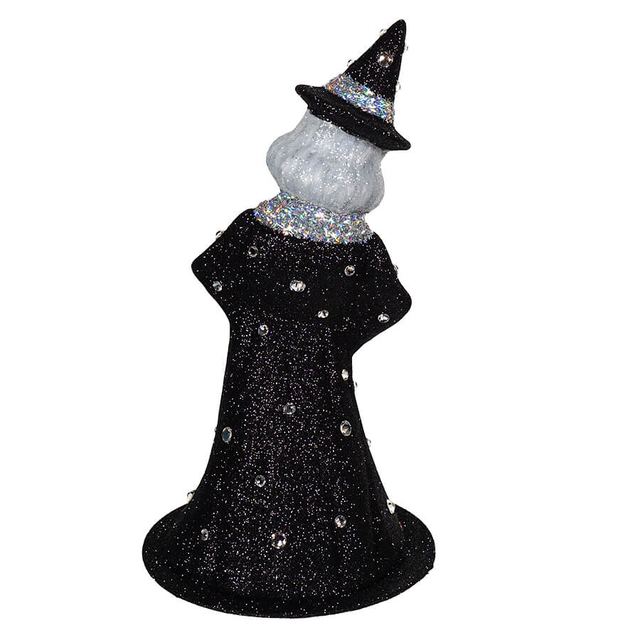 Glittered Black Witch With Crystals