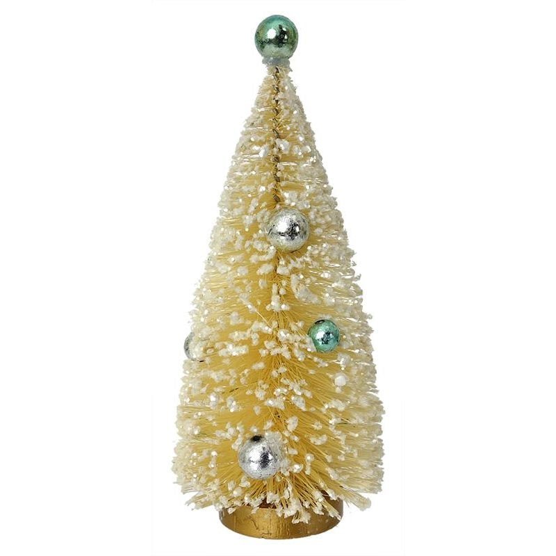 Cream Tree with Turquoise Ornaments