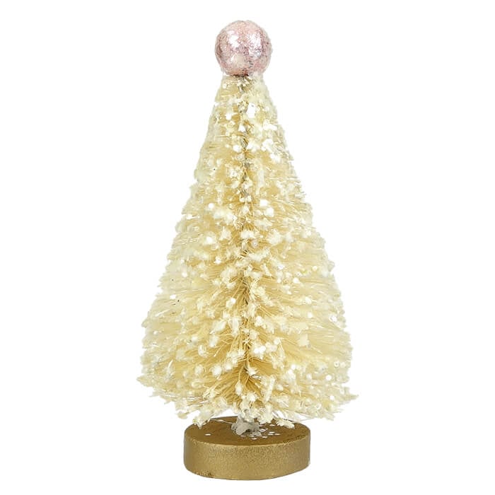 Mini Cream Tree with Pink Top Ornament