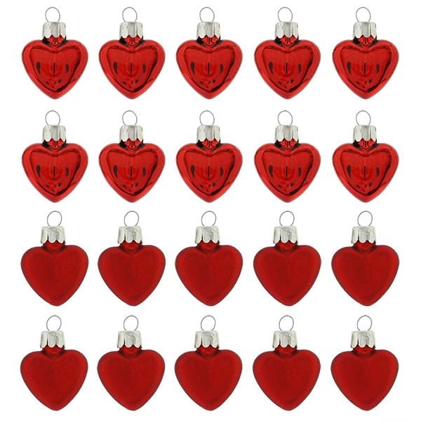 Shiny & Matte Heart Ornaments Box/20