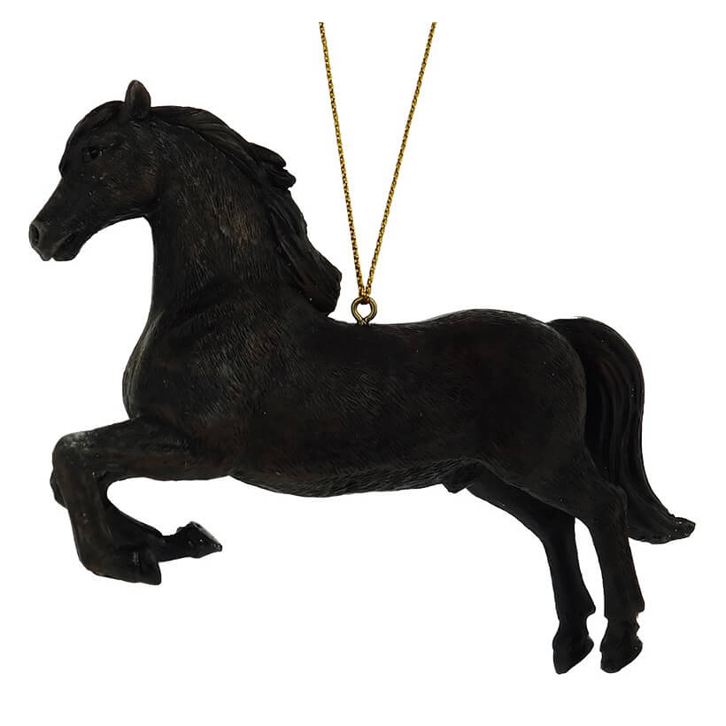 Rearing Black Horse Ornament
