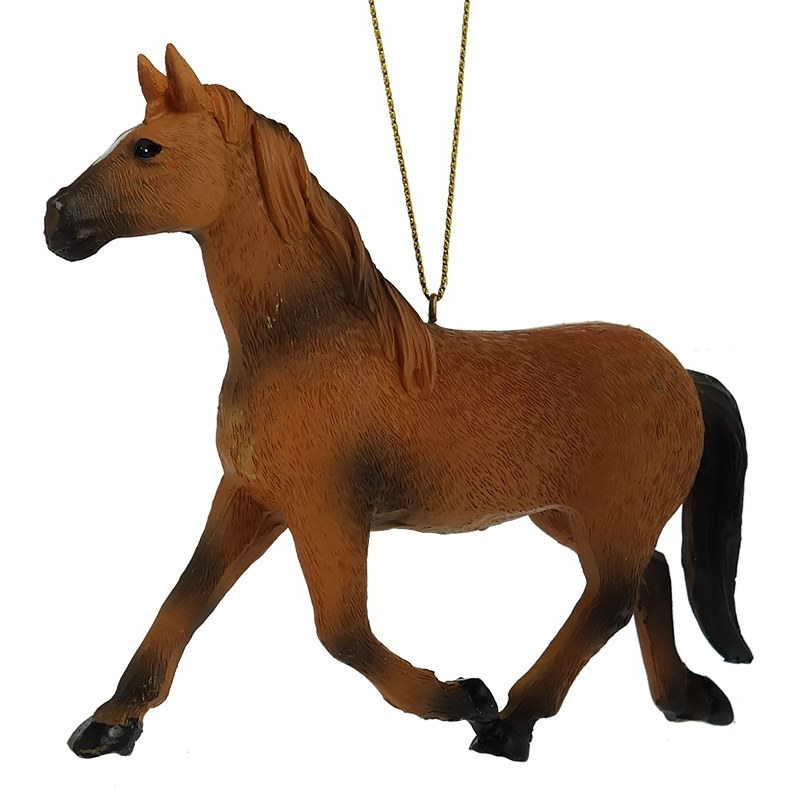 Trotting Brown Horse Ornament