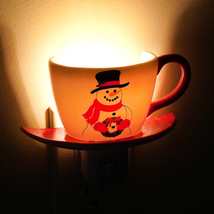 Snowman Teacup Night Light