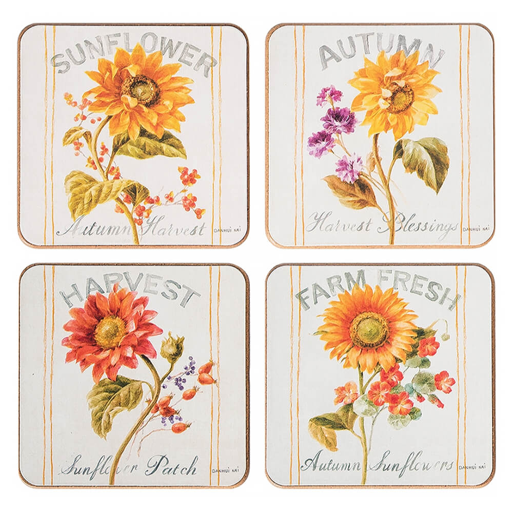 Sunflower Patch Coasters Set/4