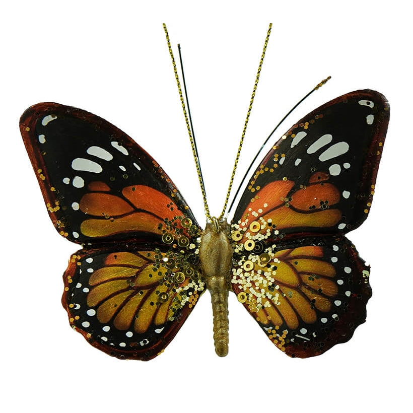 Orange & Black Butterfly Ornament
