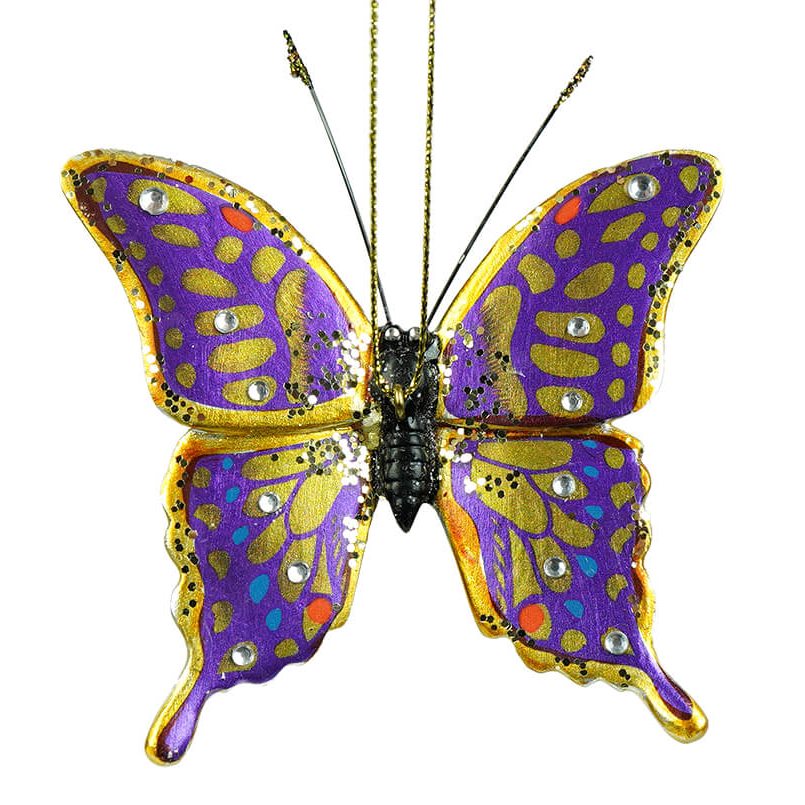 Yellow & Purple Butterfly Ornament