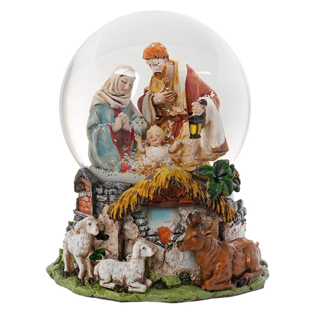 Musical Holy Family Snow Globe