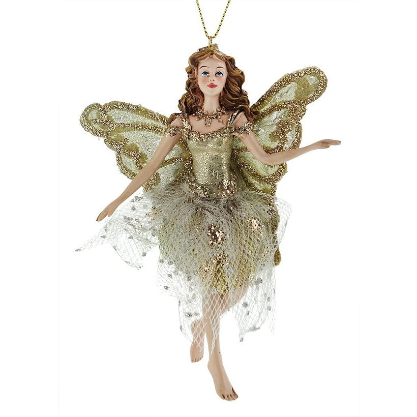 Brunette Platinum Fairy Ornament