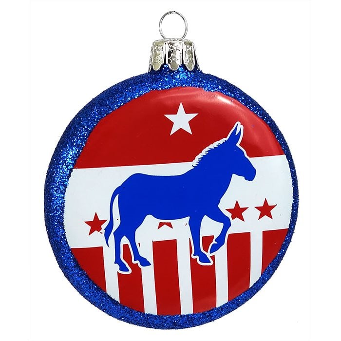 Election Democratic Donkey on Disc Ornament