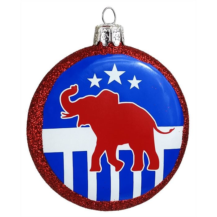 Election Republican Elephant on Disc Ornament