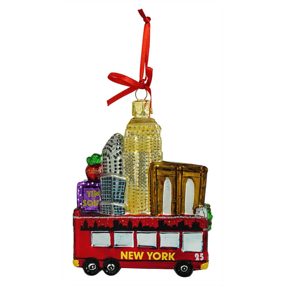New York Bus Cityscape Ornament