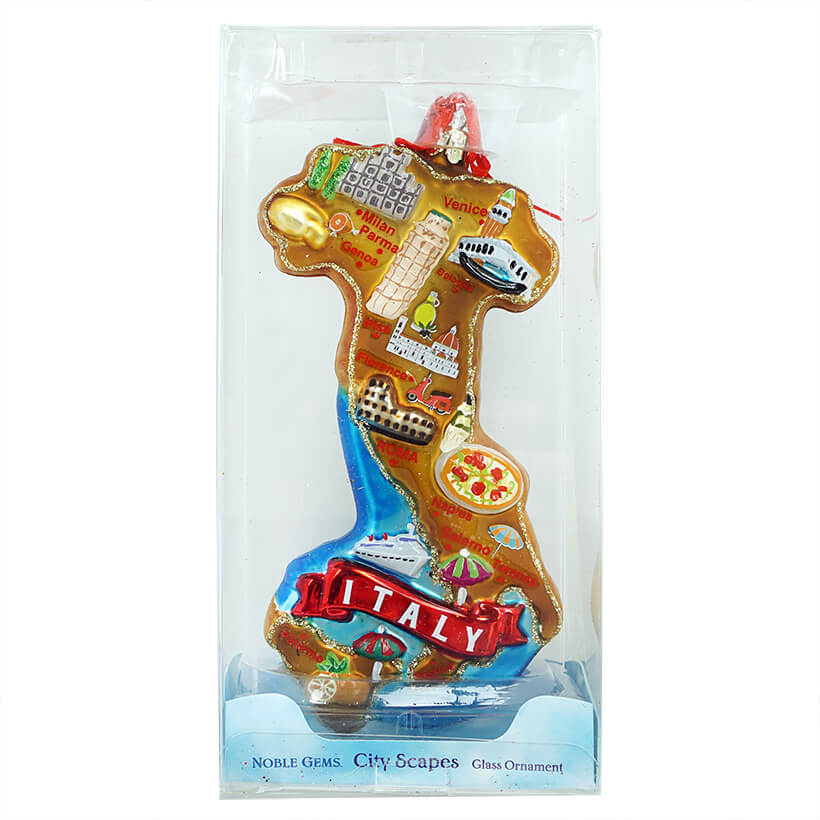Italy International Country Map Ornament