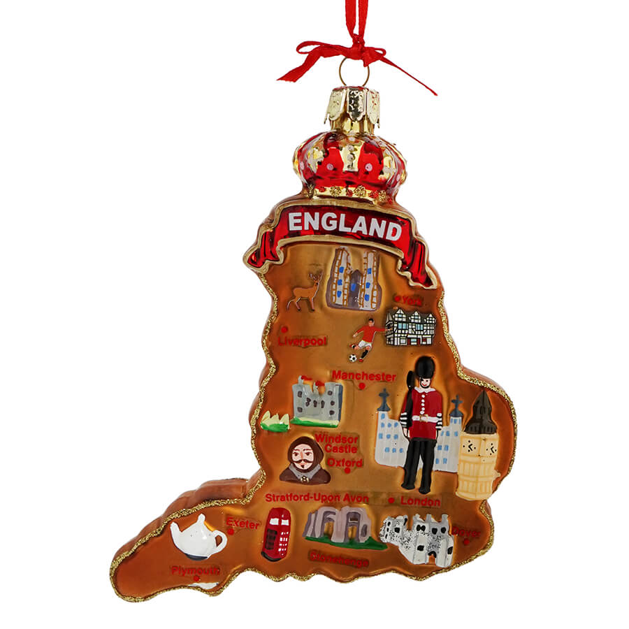 England International Country Map Ornament