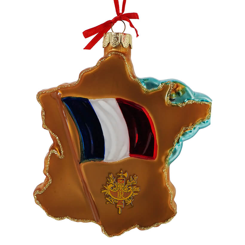France International Country Map Ornament