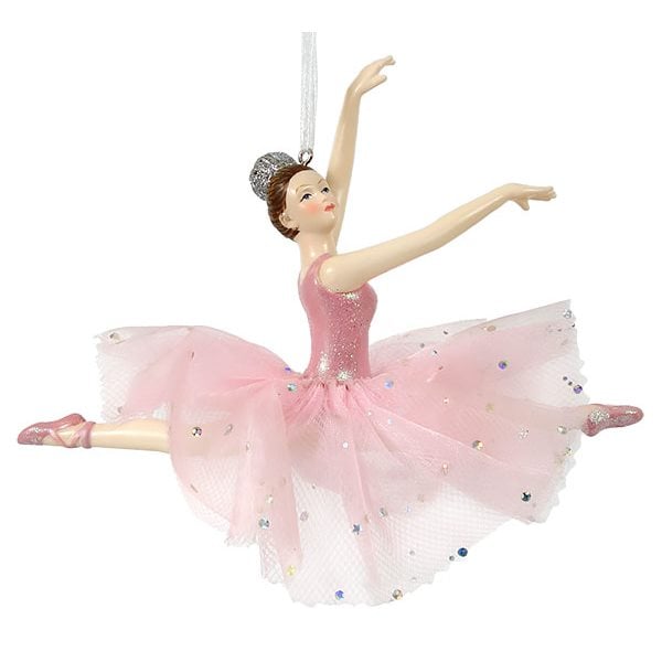 Pink Leaping Ballerina Ornament