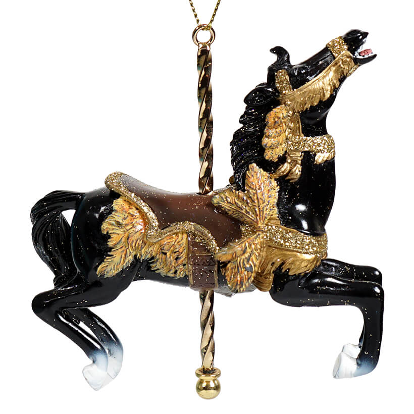 Black Decorated Carousel Horse Ornament