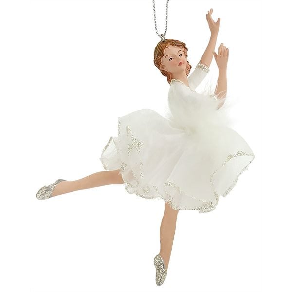 White Tutu Posing Ballerina