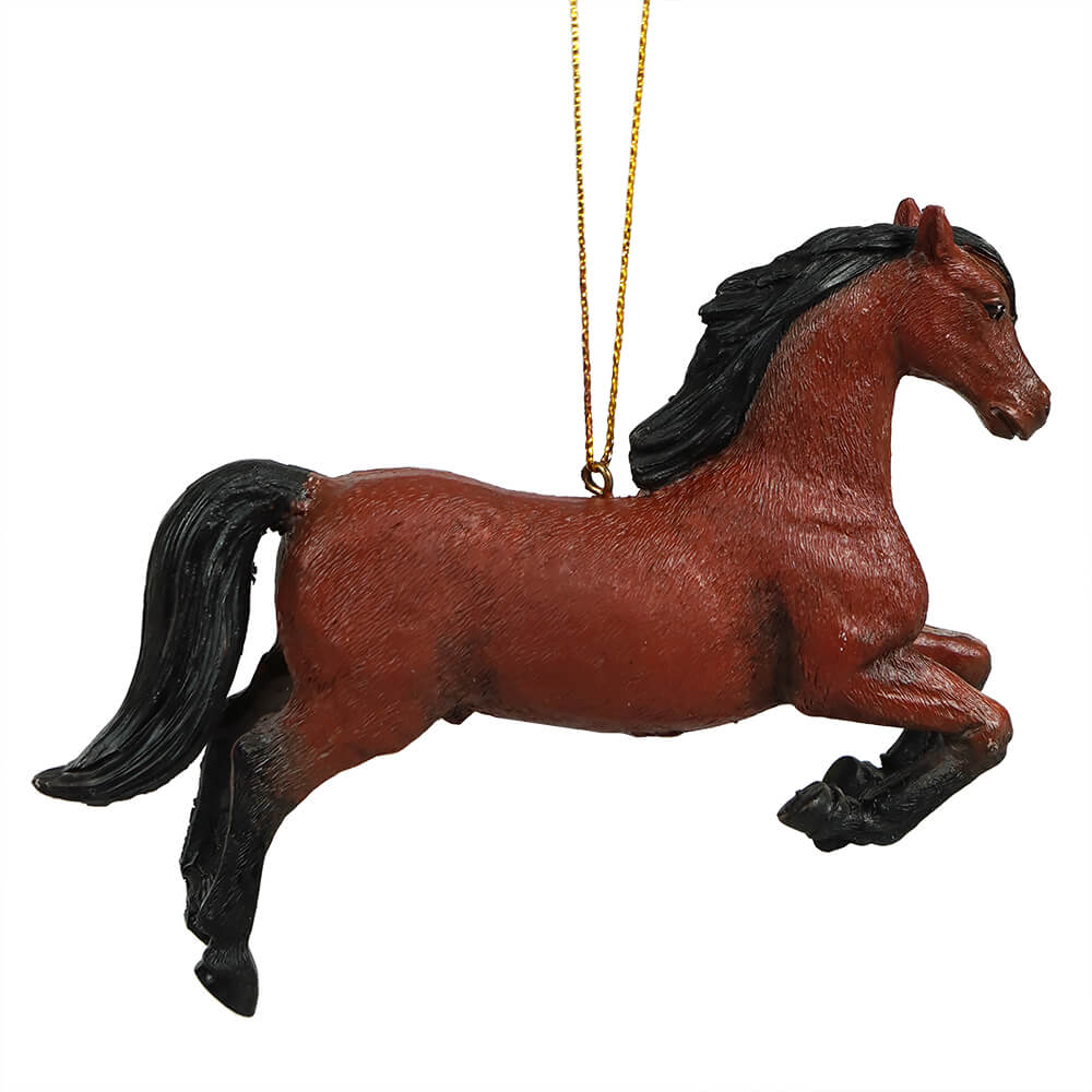 Rearing Brown Horse Ornament