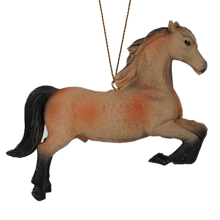 Rearing Dun Horse Ornament