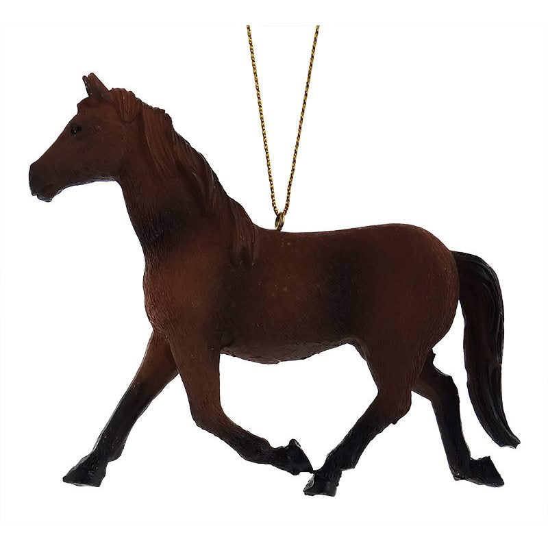 Trotting Dark Brown Horse Ornament
