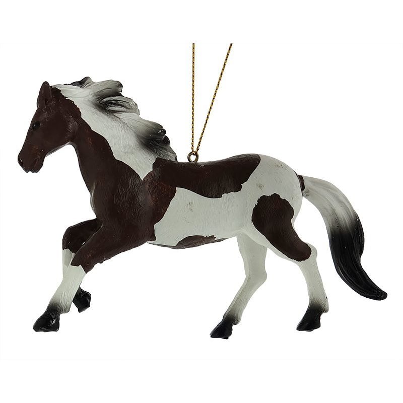 Galloping Brown/White Horse Ornament