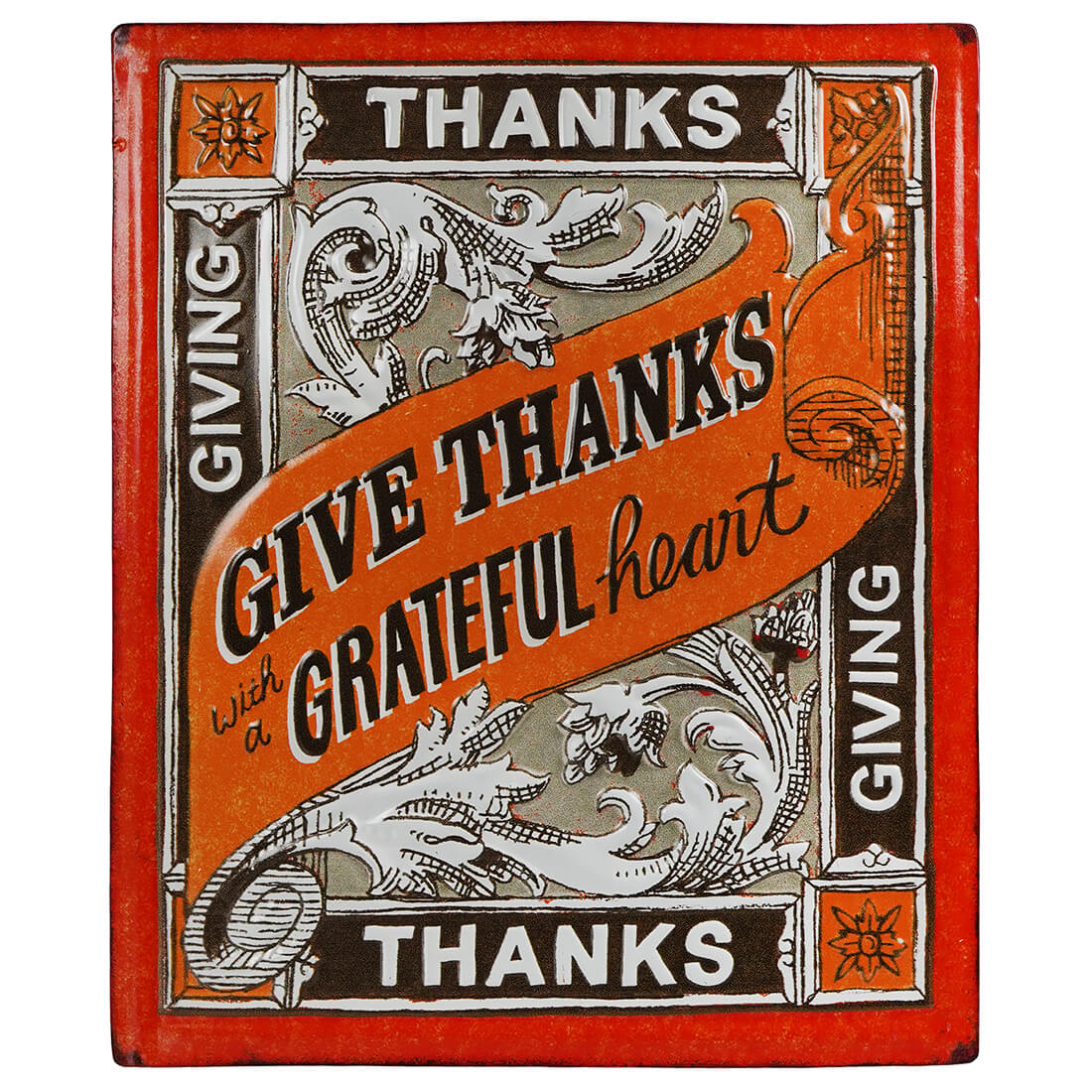 Give Thanks Metal Embossed Wall Art
