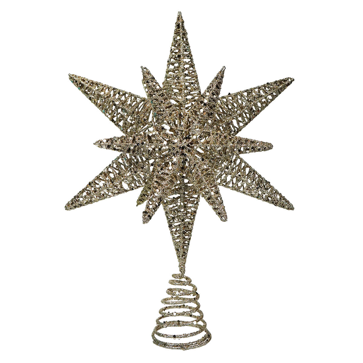 Gold Glitter Metal Star Tree Topper