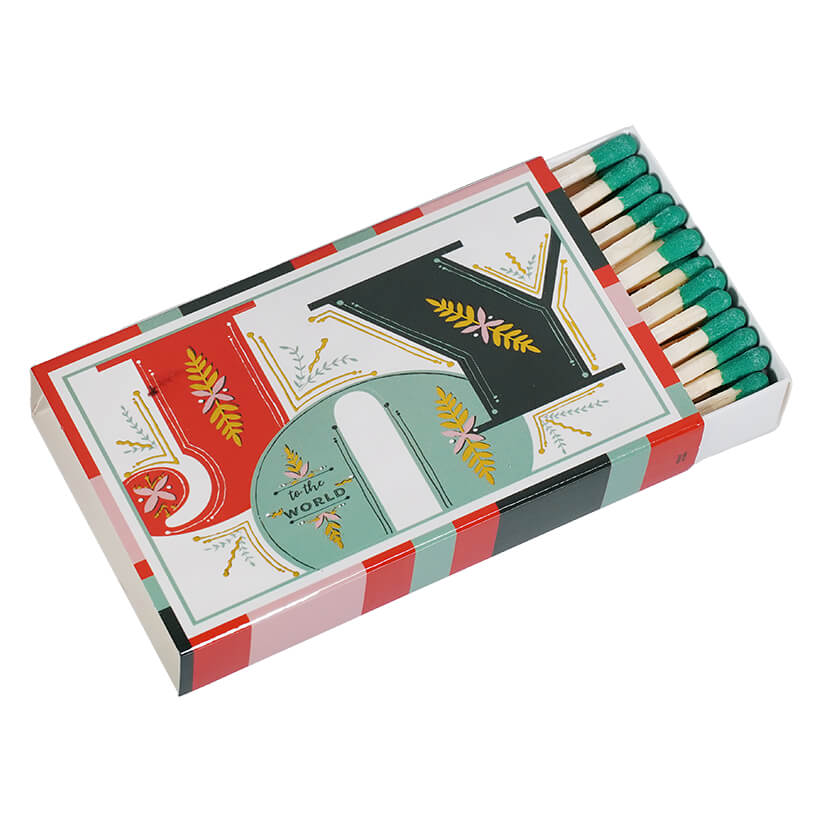 Safety Matches in Joy Matchbox with Holiday Saying