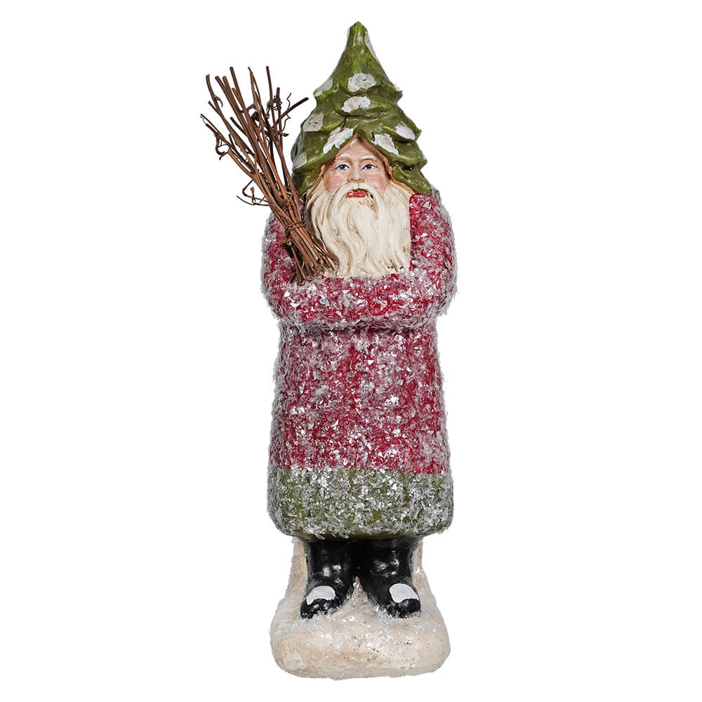 Paper Mache Tree Hat Santa With Twigs