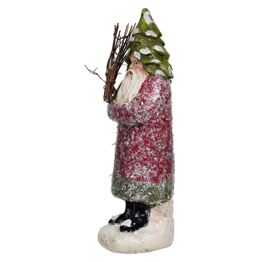 Paper Mache Tree Hat Santa With Twigs