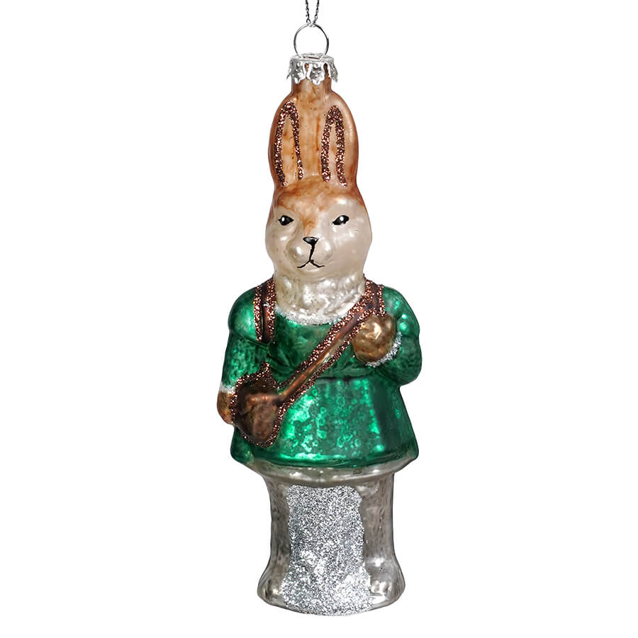 Hand-Painted Glass Rabbit Ornament