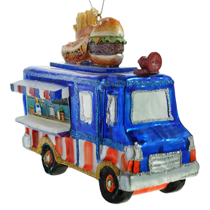 Glass Hot Dog Truck Ornament