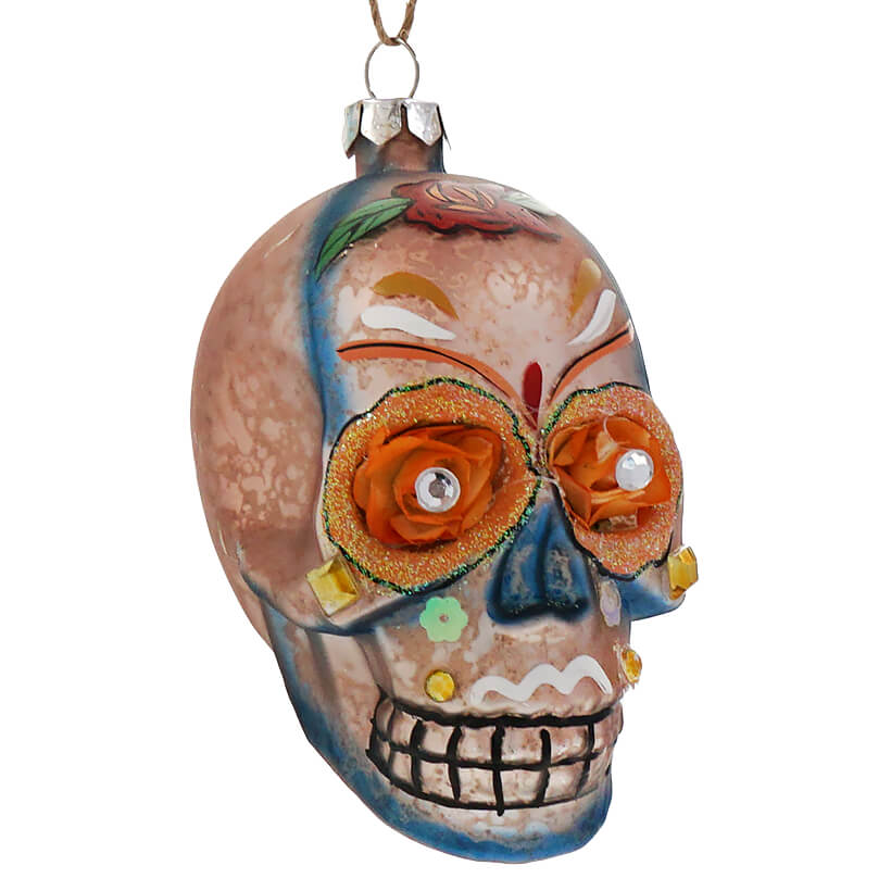 Pink Day of Dead Skull Ornament