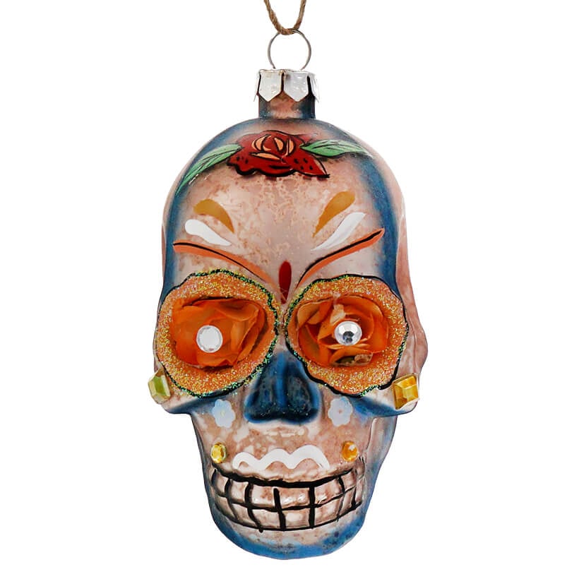 Pink Day of Dead Skull Ornament
