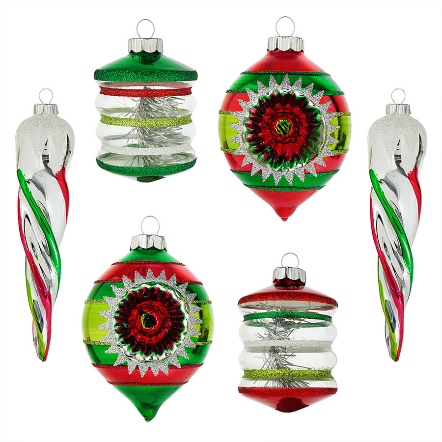 Holiday Splendor Mixed Shape Ornaments Set/6