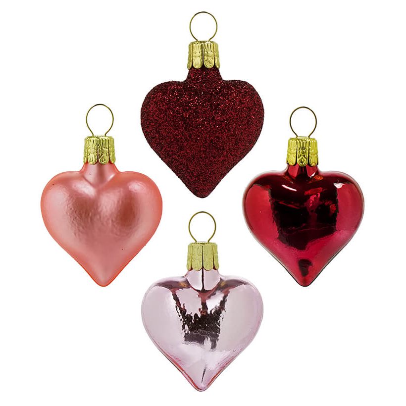 Assorted Heart Ornaments Set/4